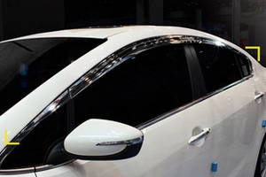 Дефлекторы на окна хромированные (6 элементов) Kyoungdong KIA Cerato 2013-2018 ― Auto-Clover